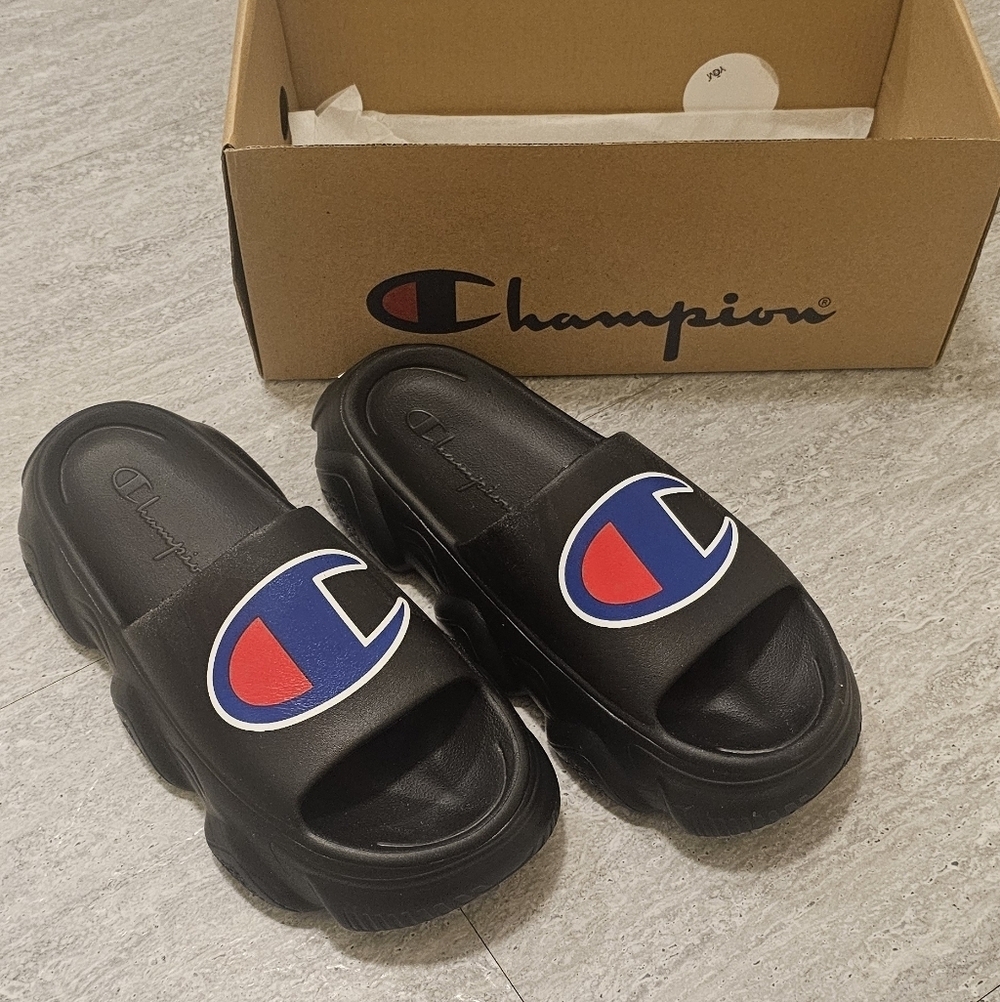 Champion Black Slide Sandals Size . Us 6 Like New Unsixe